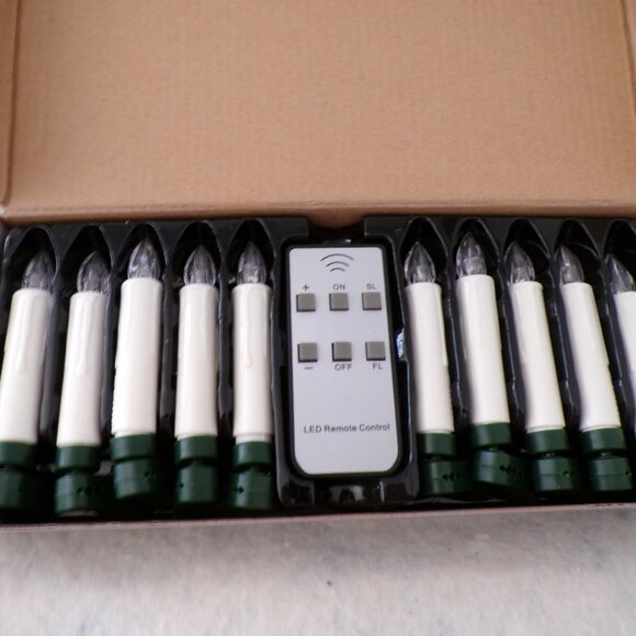 Raz Imports Clip-on Battery Operated Lighted Candles with Remote Set of 10 - Picture 2 of 6